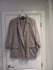 Zara Cream Brown Ruched Sleeve