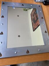 Mirror Large Rectangular Metal Edge with Boat Detail 19.5” x 23.5”