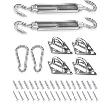 24Pcs Sun Shade Sail Fixing Kit Garden Patio Sunscreen Awning Stainless Fitting 