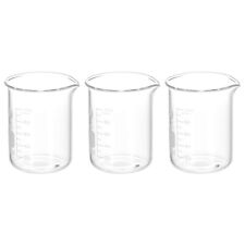 3Pcs 100ml Low Form Glass Beaker 3.3 Borosilicate Glass Graduated Measuring Cups