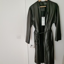 zara Butter Soft black leather  Coat BNWT UK Size 12 