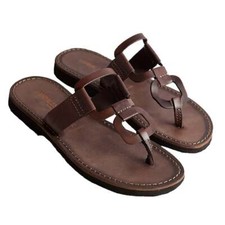 Women Leather Sandals Egyptian Style Brown