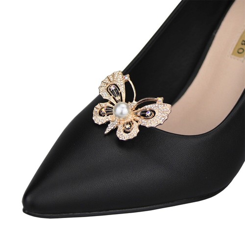 Diamante butterfly shoe clip - butterfly,