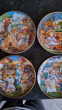 Franklin Mint TEDDY BEAR 8" Plate X4 Set Limited Edition Heirloom Collection