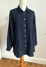 Yacco Maricard Navy Shirt Size 1 Chest 40in Pintuck Double Face Cotton