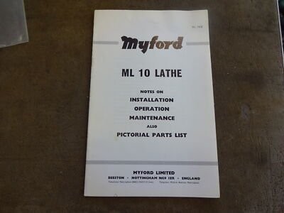 Myford mll10 lathe manual - myford, +