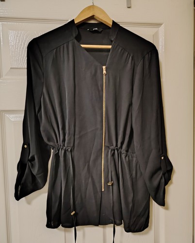 Black semi sheer jacket - black,