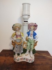 Vintage Porcelain Boudoir Table Lamp Japan 1950s