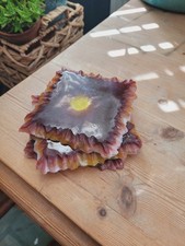 Set of 3 Handmade Resin Coasters Cream Shimmer Heat Resistant Non Slip