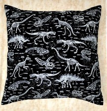 Dinosaur Glow in the Dark Cushion Cover fits 18"x18" Timeless 100% Cotton Fabric