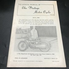 OFFICIAL JOURNAL THE VINTAGE MOTORCYCLE CLUB MAGAZINE JULY 1980 ROYAL ENFIELD