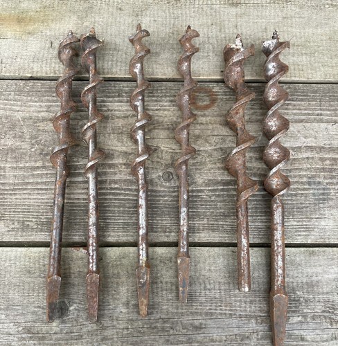 Vintage wood drill - wood, bits