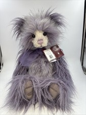 Charlie Bears Year bear 2019, limited edition purple shaggy bear 18".