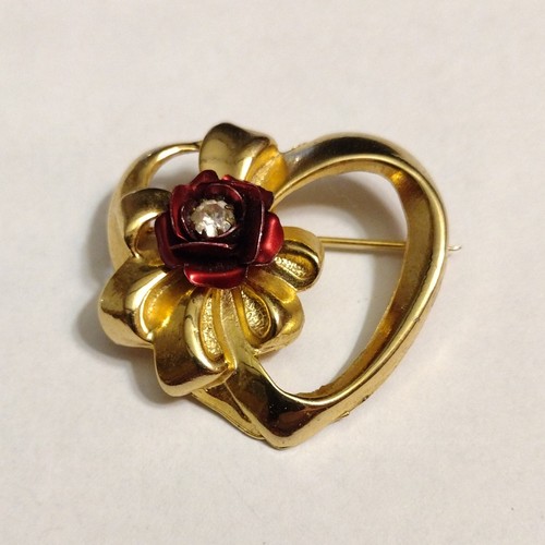 Vintage heart flower - heart, brooch
