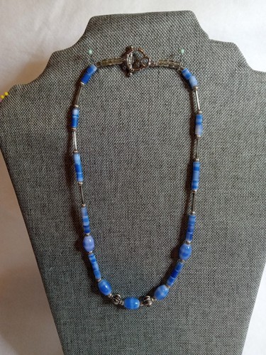 Lapis lazuli blue beaded glass - lapis,