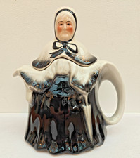 Tony Wood - Victorian Old Woman - Ornamental Teapot - White & Black - VGC