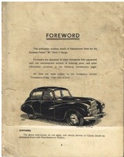 SUNBEAM TALBOT 90 MkII SALOON & DROPHEAD COUPE ORIG 1952 FACTORY PARTS CATALOGUE