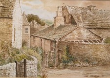 Original Watercolour Middleham Wensleydale Yorkshire Dales John Chalkley 1981