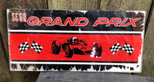 Vintage 1960's Glass Grand Prix race car panel off Sega continental slot machine