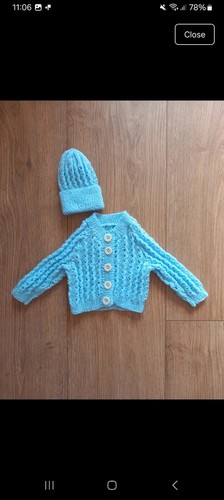 Homemade blue knitted - , cardigan