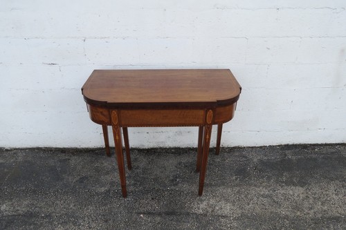 Mahogany inlay console - inlay,
