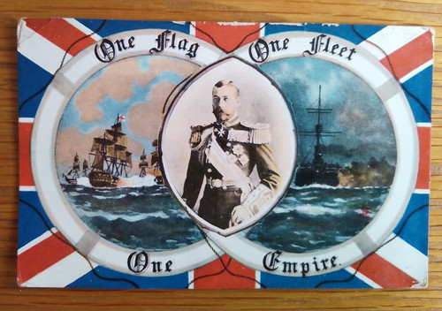 Vintage postcard one flag - vintage, flag,one