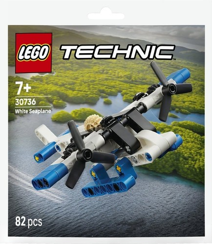 Lego technic white seaplane - lego,