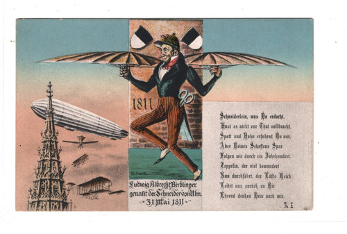 Zeppelin art postcard - zeppelin,