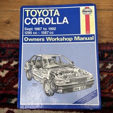 Haynes Manual - Toyota Corolla, 1987 to 1992, 1295 cc 1587 cc