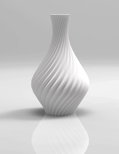 Modern printed spiral vase - 3d,