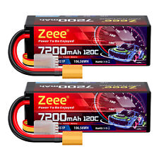 Zeee 4S Lipo Battery 7200mAh 14.8V 120C XT90 HardCase for Emaxx RC Car Truck 2x