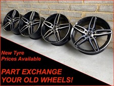 Genuine 19" Mercedes E Class C Class AMG Black Diamond Cut Alloy Wheels