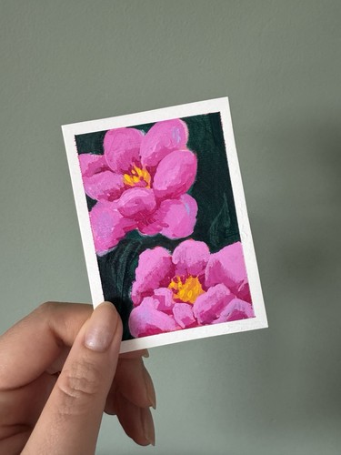 Aceo original signed miniature - aceo,