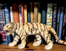 Lovely Real Vintage Fur Bengal Tiger Model Figure Figurine Ornament Heirloom 9"