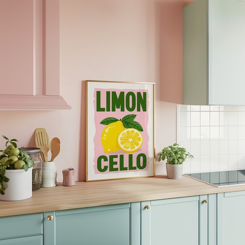 Limoncello wall art print home - limoncello,