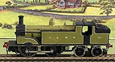 OO gauge Triang refinished class M7 0-4-4 tank loco in LSWR green livery No.111