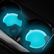 2X Car Interior Accessory Drink Cup Holder Anti Slip Pad Insert Coaster Mat Blue