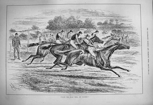Original old antique print - old,