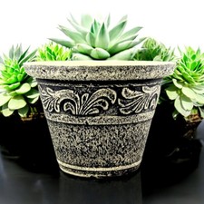 Round Plastic Grey Plant Pot