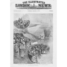 Launch of the White Star Liner Oceanic at Belfast - Antique Print 1899