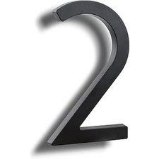 HASWARE 6 Inch Stylish ABS House Numbers - Black Sleek Design -(PACK OPENED)