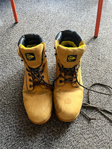 Dunlop tan lace steel - dunlop, toe