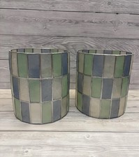 Pair Vintage Mosaic Capiz