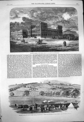 Old antique print 1861 general - old,