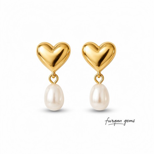Natural pearls drop earrings - natural,