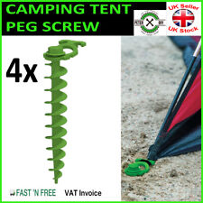 4 x CAMPING CARAVAN TENT AWING GAZEBO Peg Grass Ground Screw Anchor Hook PEGS