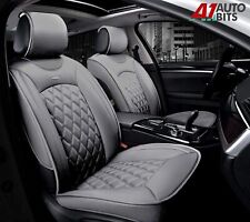 Grey Quilted Diamond PU Leather Front Seat Covers For Vauxhall Corsa Astra Mokka