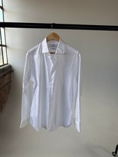 TURNBULL & ASSER Plain White Cotton Shirt - Size 16 AND 17 AVAILABLE (RRP £400)