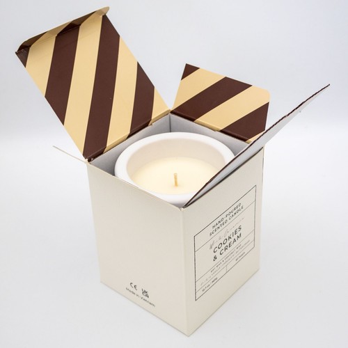 New white ceramic candle - white,