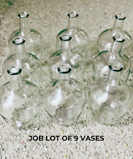 Job lot Glass Bottle Vases X 9 Ideal For Wedding Table Centrepiece Height 25cm